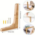 Natural Wood Floating Shelf Brackets — 2 Pack