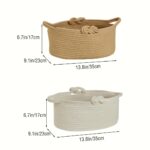 Soft Beige Rope Storage Basket with Knot Handles - Image 2