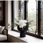 White Nordic Pedestal Ceramic Plant Pot - Image 12