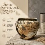 Rustic Wabi-Sabi Ceramic Plant Pot