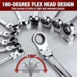 7-Piece Flexible-Head Ratcheting Combination Wrench Set - Image 5