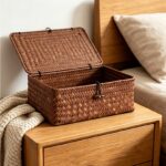 Hand-Woven Lidded Storage Basket for Vanity & Bathroom - Image 7