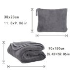 2-in-1 Packable Travel Blanket & Pillow with Luggage Sleeve – Charcoal Grey - Image 2