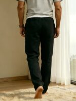 Men’s Cream Linen-Blend Relaxed Trousers - Image 10