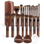 MAANGE 22-Piece Espresso Makeup Brush Collection with Travel Bag