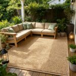 Natural Beige Outdoor Patio Rug