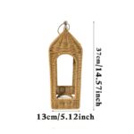 Natural Woven Rattan-Style Lantern - Image 2