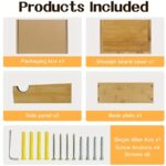 Natural Wooden Wall-Mounted Bicycle Rack with Removable Shelf - Image 3