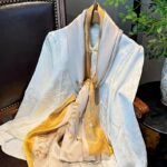 Apricot Bird & Branch Pure Silk Shawl - Image 8