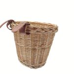 Natural Woven Plant Basket with Leather-Look Detail - Image 6