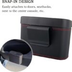 Compact Pop-Up Car Rubbish Bin & Storage Box in Black PU Leather - Image 3