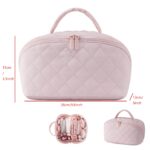 Quilted Lay-Flat Beauty Travel Organiser with Clear Pouch - Image 2