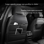 Premium PU Leather Seat-Back Organiser & Kick Protector – Beige - Image 9