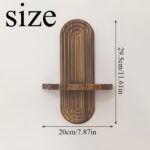 Walnut Arch Wall Shelf with Sculptural Grooved Detail - Image 2