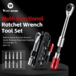 Compact Bicycle Ratchet Repair Tool Kit with Carry Pouch - Image 5