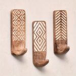 Set of 3 Geometric Wooden Wall Hooks
