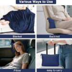 2-in-1 Packable Travel Blanket & Pillow with Luggage Sleeve – Charcoal Grey - Image 7