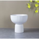White Nordic Pedestal Ceramic Plant Pot - Image 10