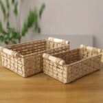 Set of 2 Woven Storage Baskets with Wooden Handles - Image 7