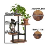 Vintage Wood & Metal Plant Stand - Image 2