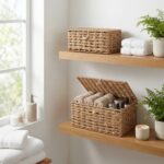 Set of 2 Natural Woven Lidded Storage Baskets - Image 4