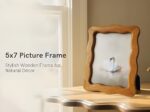 Wavy Edge Wood Photo Frame 5x7 – Rustic Brown Tabletop & Wall Frame - Image 7