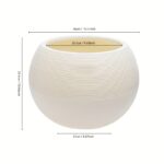 Ivory Ribbed Round Indoor & Outdoor Planter - Image 3