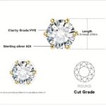 Classic 1ct Moissanite Solitaire Stud Earrings in Sterling Silver