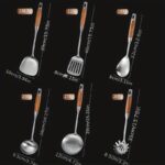 Premium 7-Piece Stainless Steel Kitchen Utensil Set with Mahogany Handles - Image 2