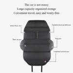 Premium PU Leather Seat-Back Organiser & Kick Protector – Beige - Image 3