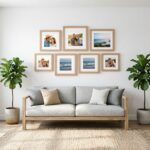 Set of 6 Square Natural Wood Gallery Frames – Wall or Tabletop Display - Image 2