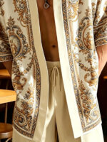 Men’s Baroque-Print Kimono Resort Shirt - Image 3