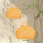 Hand-Woven Bamboo Storage Basket with Handle - Image 2