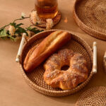 Handwoven Rattan Round Serving Tray with Handles - Image 5