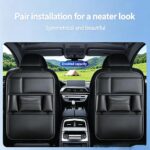 Premium Faux Leather Car Seat-Back Organiser with Dual Bottle Holders - Image 8