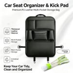 Premium Faux Leather Car Seat-Back Organiser with Dual Bottle Holders - Image 2