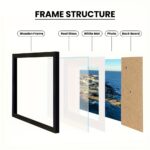 Set of 6 Square Natural Wood Gallery Frames – Wall or Tabletop Display - Image 3