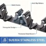 Heavy-Duty Wall-Mounted Tool Holder with 4 Grips & 5 Hooks - Image 3