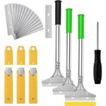 3-Piece Long-Handle Wallpaper Scraper Set with 30 Replacement Blades