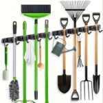 Heavy-Duty Wall-Mounted Tool Holder with 4 Grips & 5 Hooks