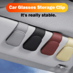 Set of 2 Magnetic Faux-Leather Car Visor Glasses Holders