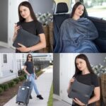 Premium Packable Travel Blanket with Storage Pouch – Charcoal Grey - Image 8