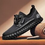 Men’s Sand Mesh & Suede-Look Casual Sneakers - Image 3
