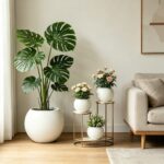 Matte White Spherical Planter Set – 2 Pieces - Image 6