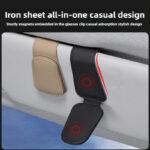 Set of 2 Magnetic Faux-Leather Car Visor Glasses Holders - Image 3