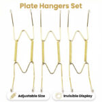 Set of 3 Adjustable Invisible Plate Hangers with Protective Tips
