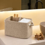 Set of 2 Neutral Cotton Rope Storage Baskets with Handles - Image 4