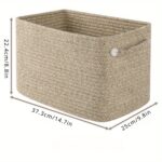 Set of 2 Neutral Cotton Rope Storage Baskets with Handles - Image 2