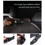 Premium PU Leather Seat-Back Organiser & Kick Protector – Beige - Image 5