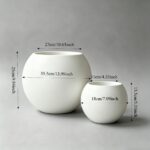Matte White Spherical Planter Set – 2 Pieces - Image 2